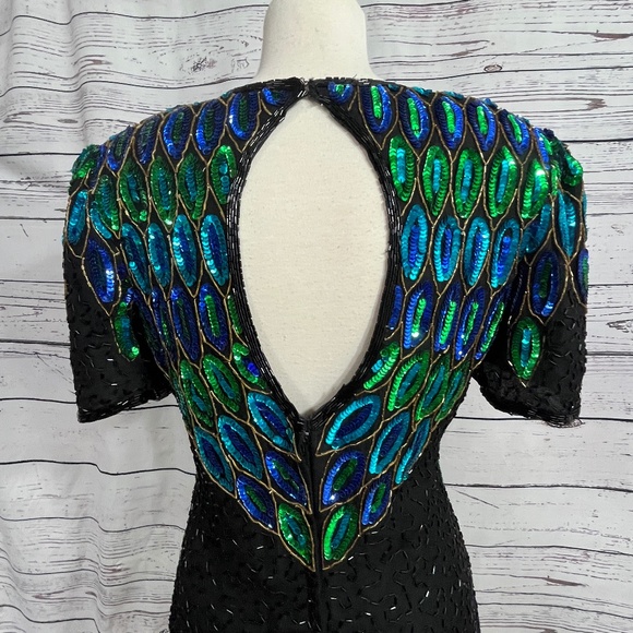 Amazing! Vintage Beaded and Sequin Silk Dress by Jennifer - Picture 10 of 17